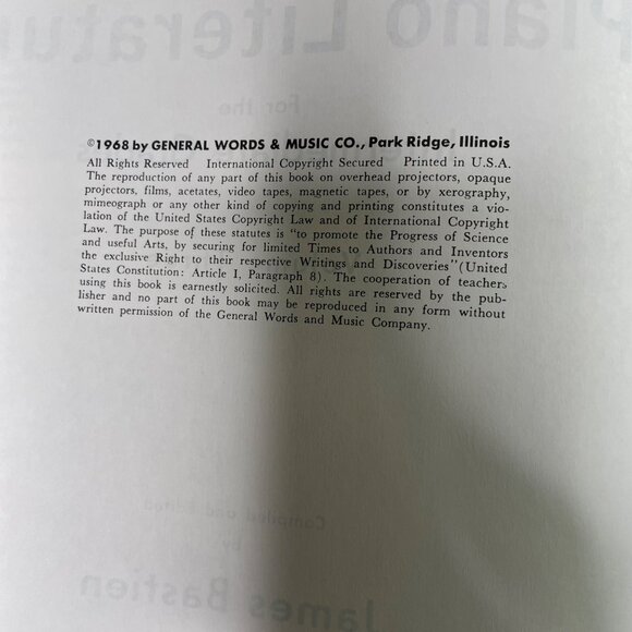 Piano Literature Sheet Music Volume Three Jane Smisor Bastien 1966 Vintage u - Picture 8 of 11